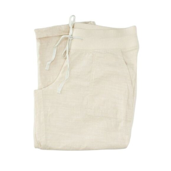 Allen Allen Cream Drawstring Capri Pants - Picture 3 of 5